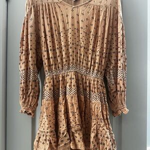 O'Neill Women's Midi Dress in 🍑 peach and Black